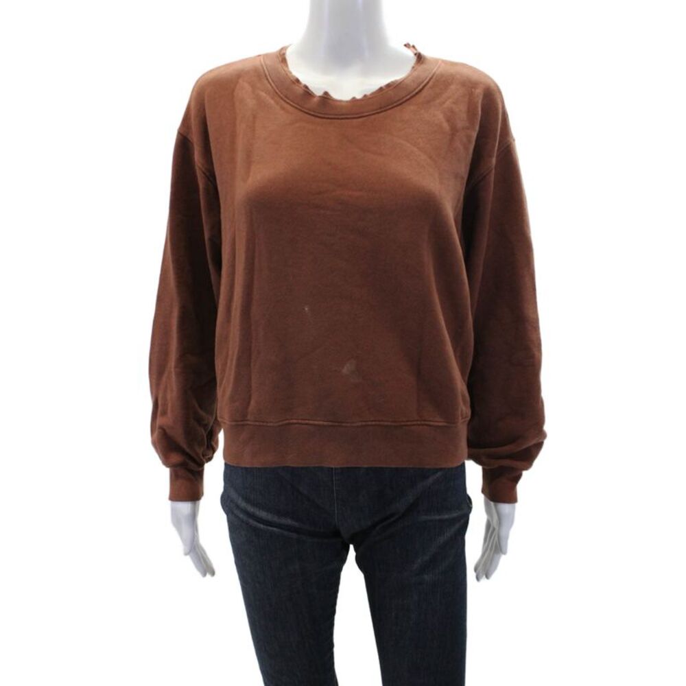 Mate Womens Cotton Long Sleeve Crew Neck Sweatshirt Burnt Orange Size S
